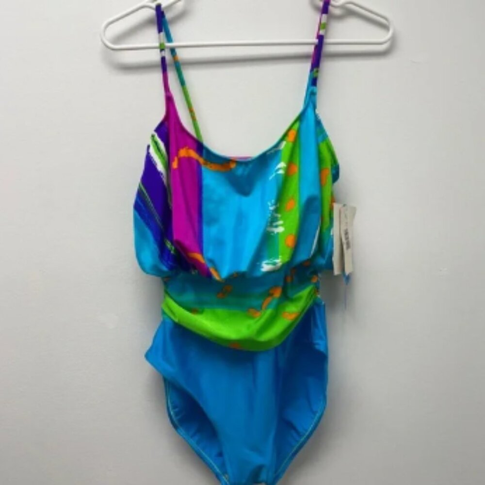 Vintage one-piece swimsuit, size 10. Costume idea: workout instructor or Barbie!